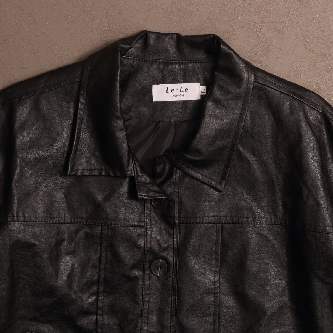 빈티지 페이크레더 트러커 자켓 우먼 A1675 상품이미지2