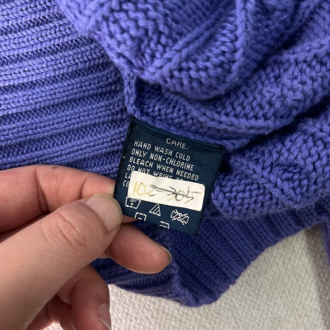 W 90 폴로랄프로렌 라벤더 퍼플 꽈배기 니트 상품이미지6