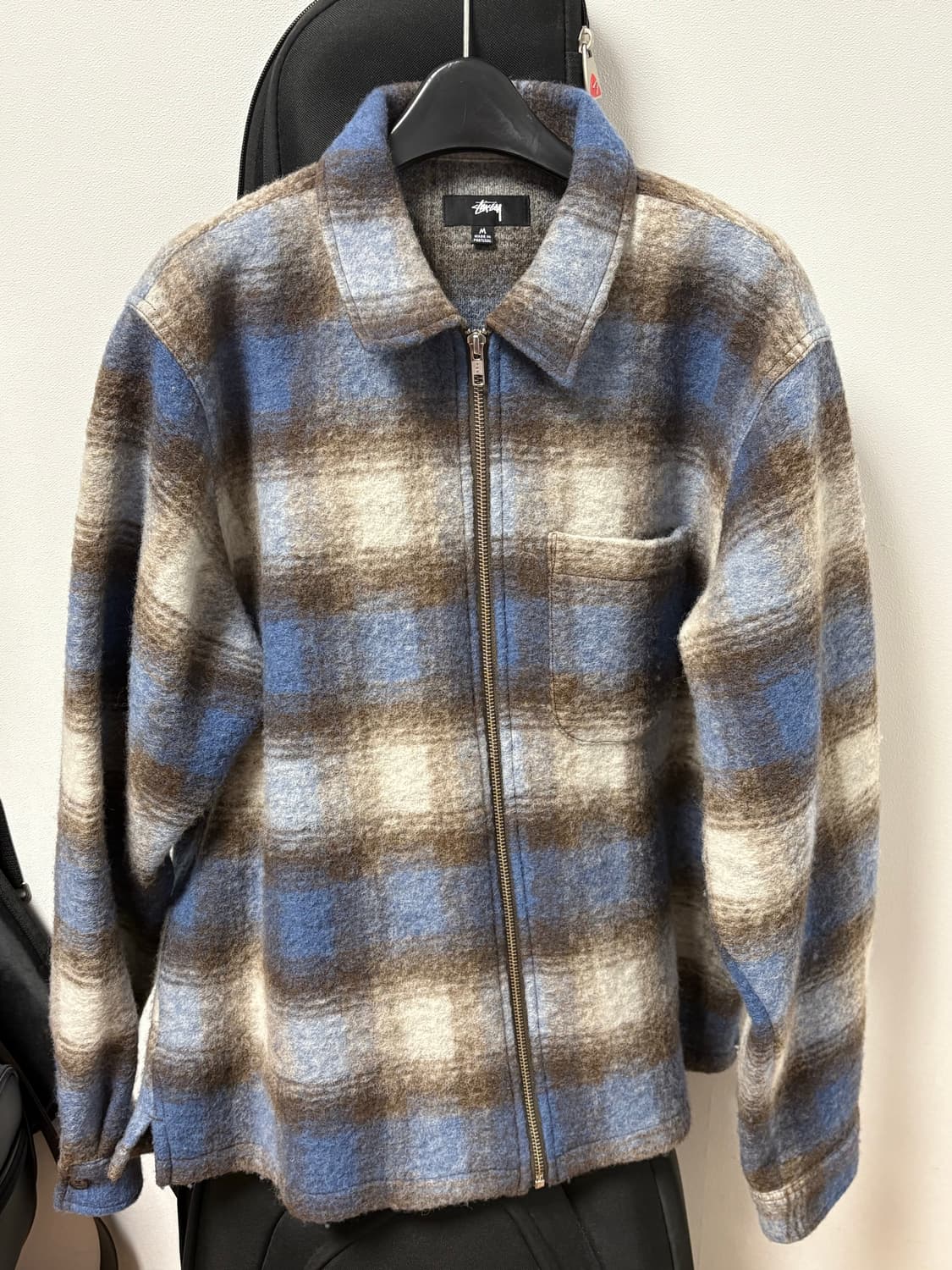 Stussy wool plaid zip shirt 상품이미지1