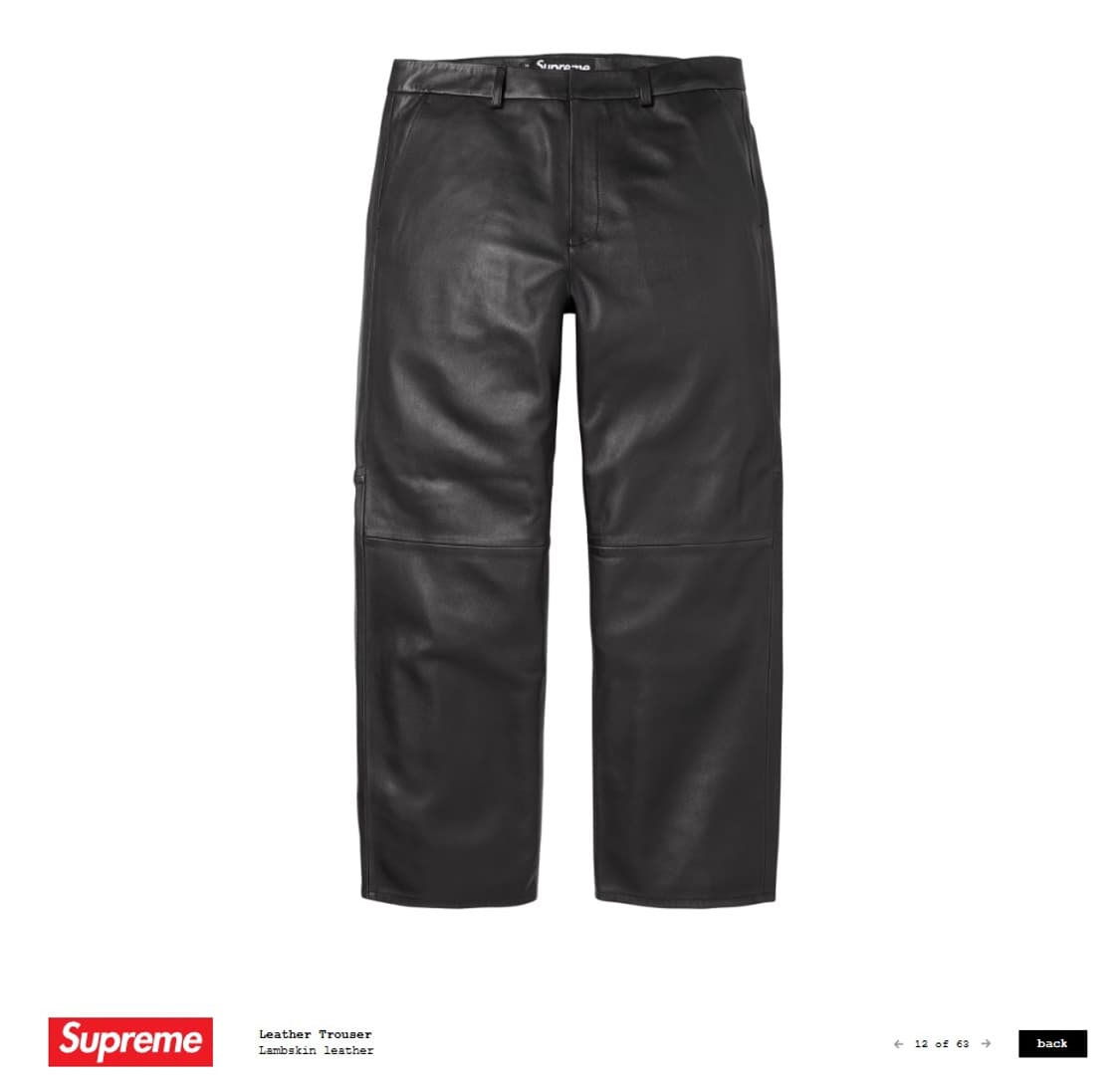 슈프림 레더 트라우저 팬츠 블랙 34 상품이미지1