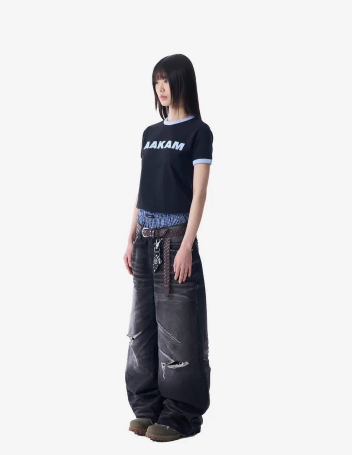 아캄 VTG Embo Washed Denim Pants (Black) 상품이미지3