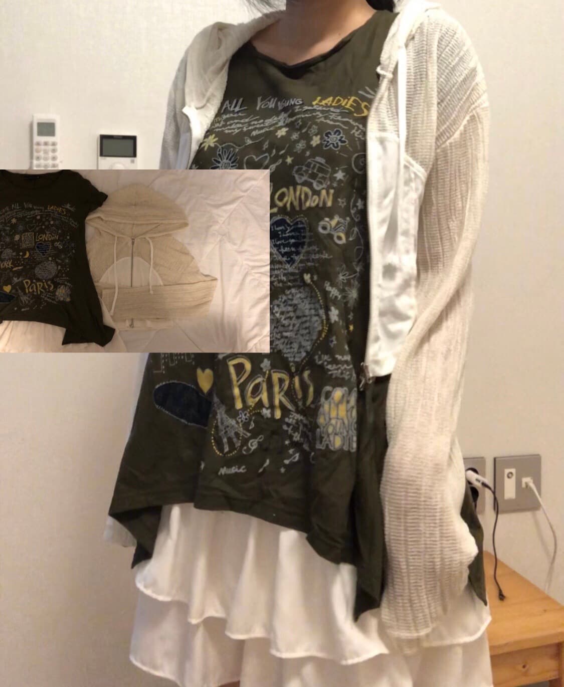 발레코어 울 후드집업 코디 세트 상품이미지1