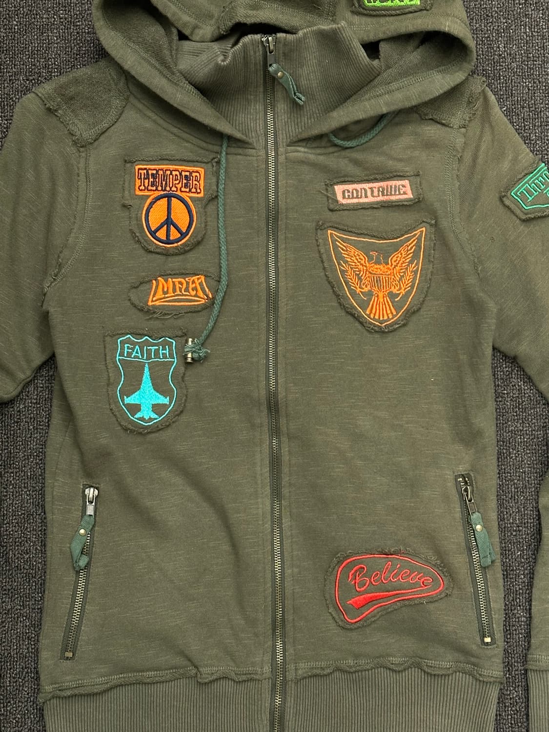 M)Maria 빈티지 패치 후드집업 상품이미지2