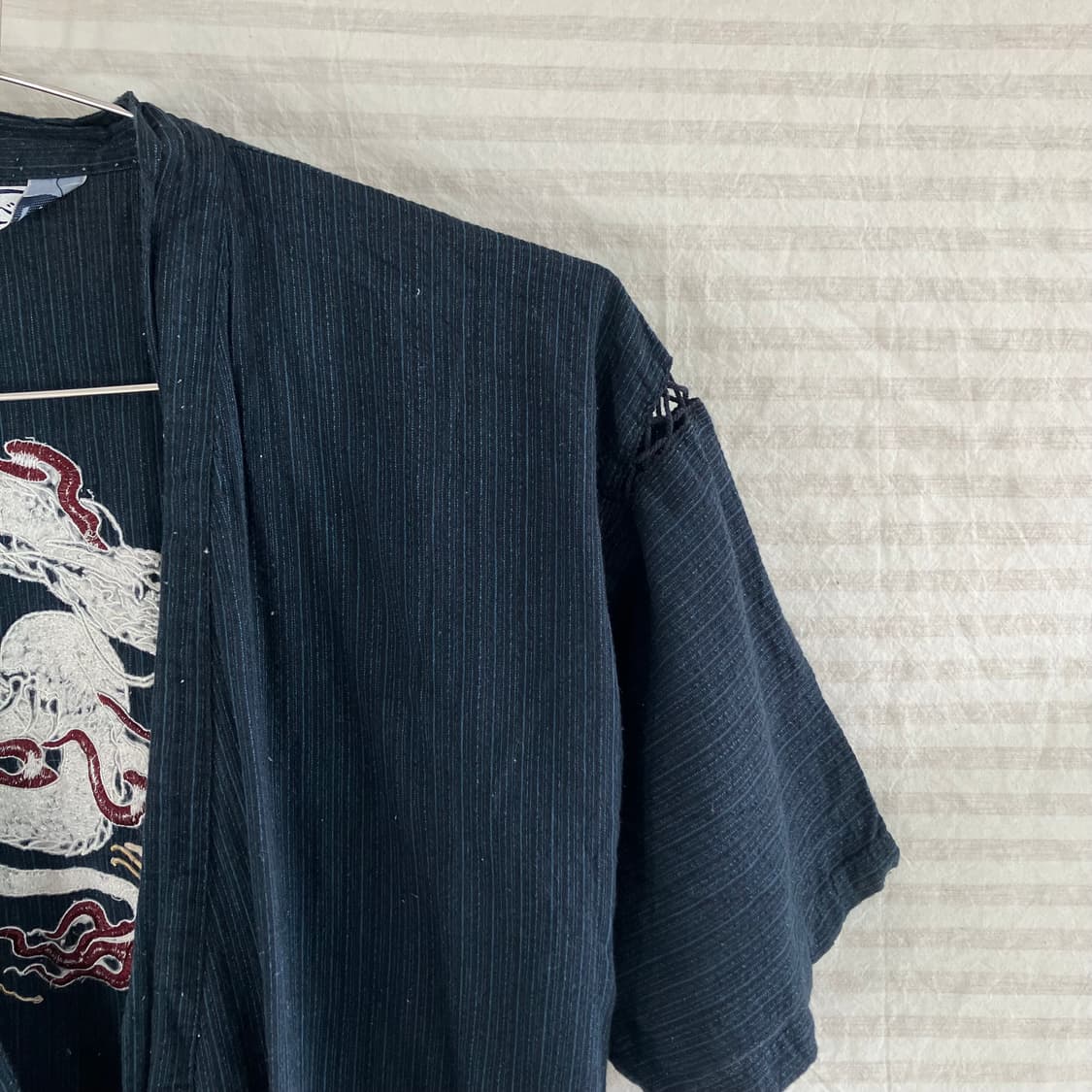 빈티지 린넨 네이비 드래곤 남성 기모노 982 y2k 스트릿 갸루 펑키  상품이미지6