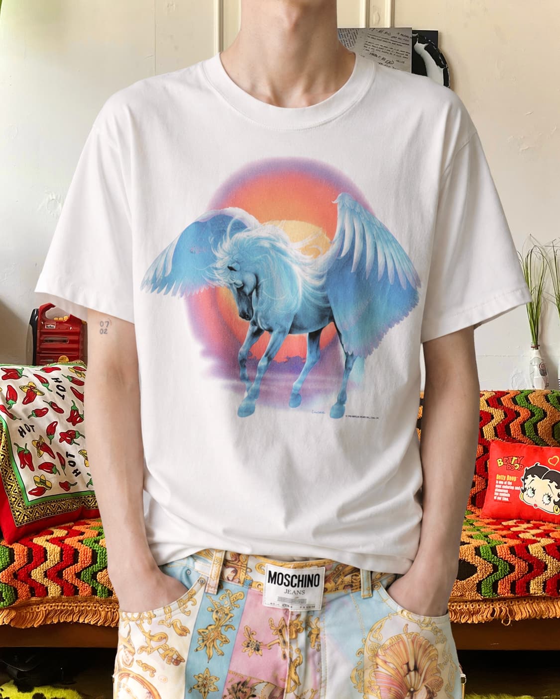 1990s "Pegasus" USA Vintage 1/2 T-Shirt 상품이미지2