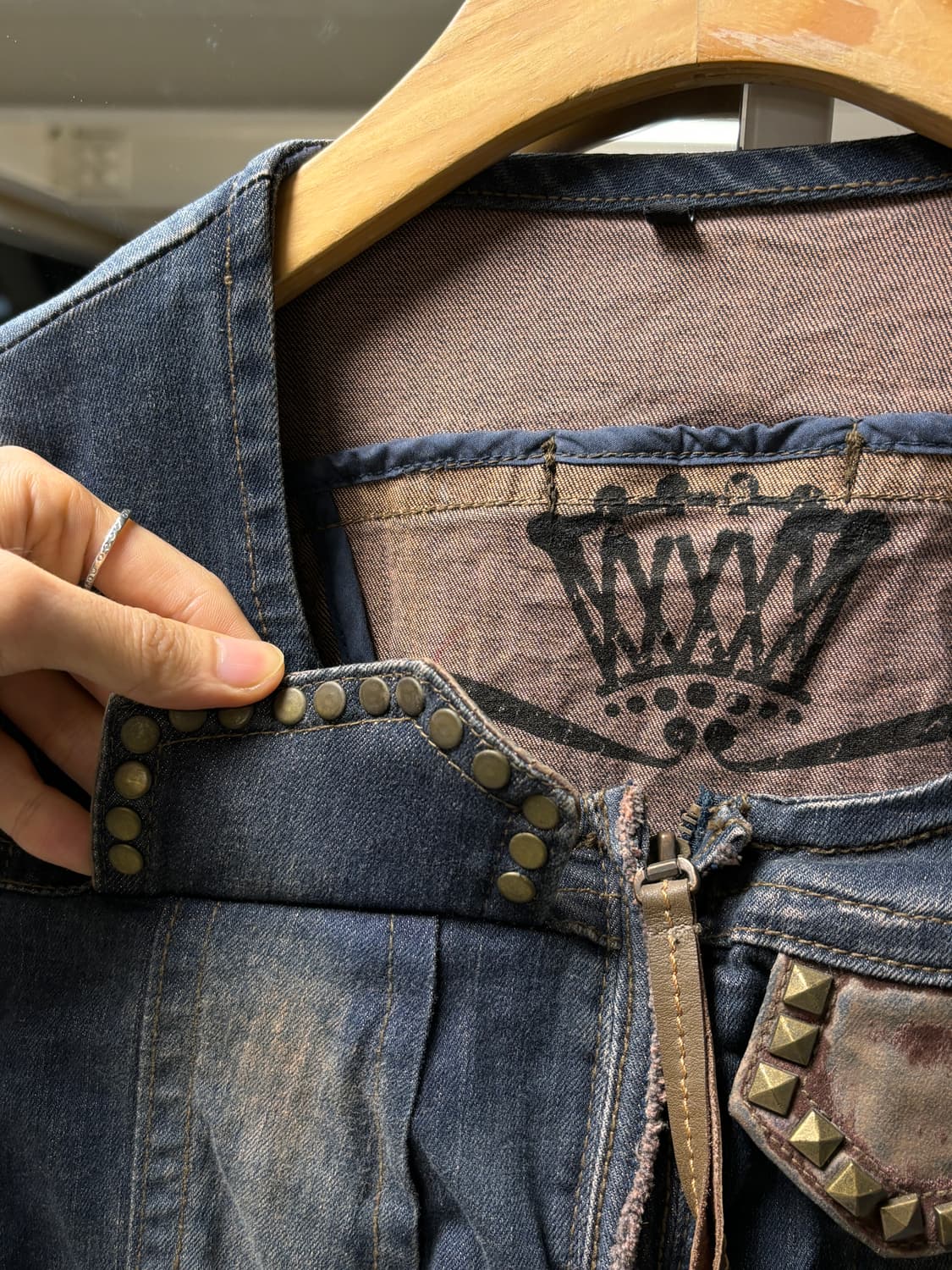 오브제 스터드 집업 데님자켓  상품이미지4