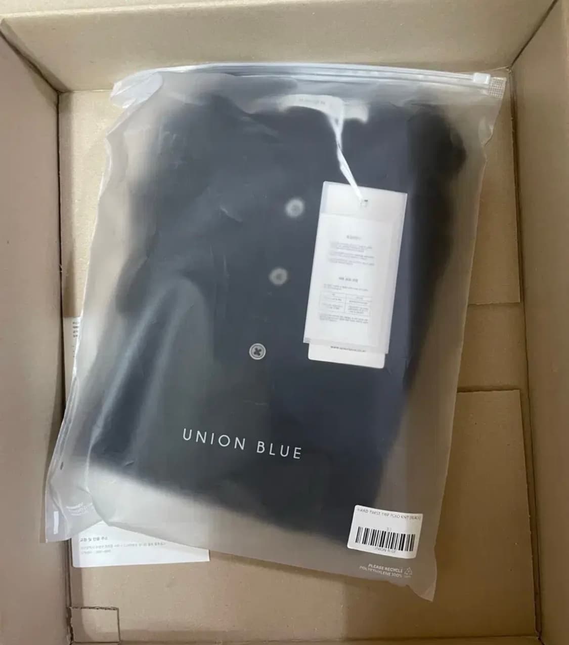 [L] 유니온블루 HARD TWIST TRIP POLO KNIT [블랙] 상품이미지4