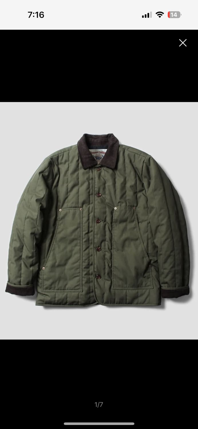 VDR(비디알) PADDED CHORE JACKET m사이즈 상품이미지1