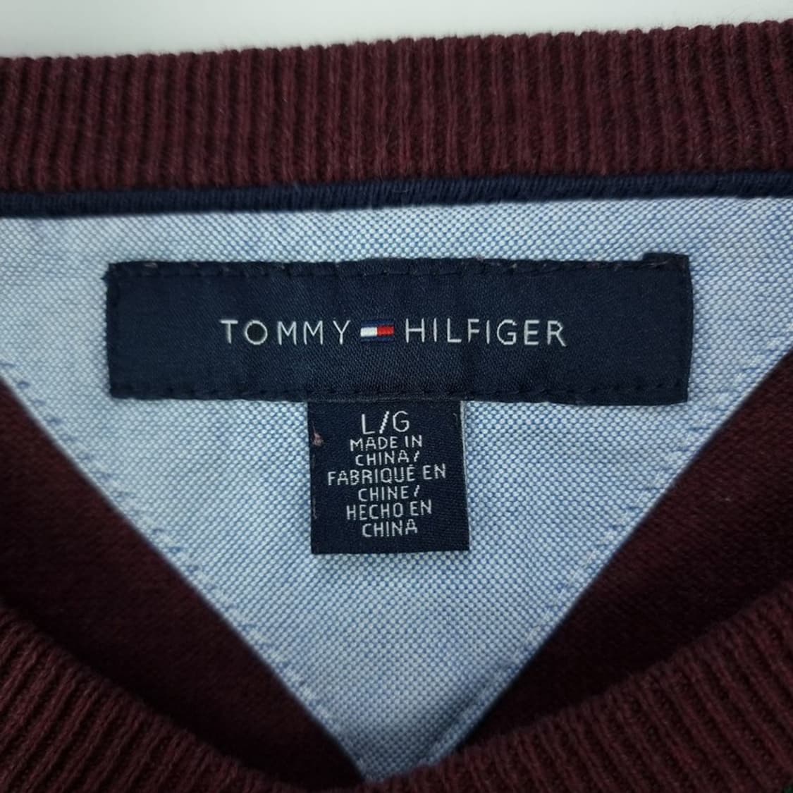 [타미힐피거] 아가일 체크 브이넥 니트 브라운 M19253 상품이미지7