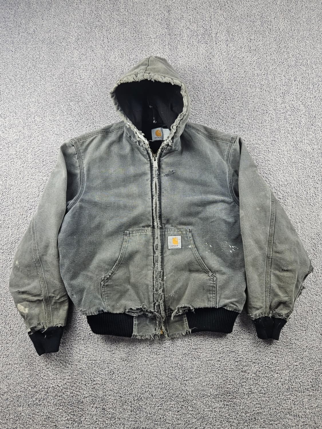 80~90's USA 칼하트 디스트레스드 워크 자켓(XL추정)/10786 상품이미지2