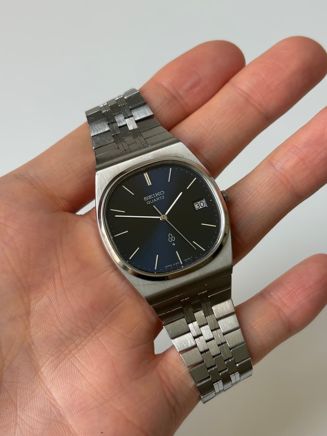 1980s Emblem Navy Dial Square Quartz 상품이미지2