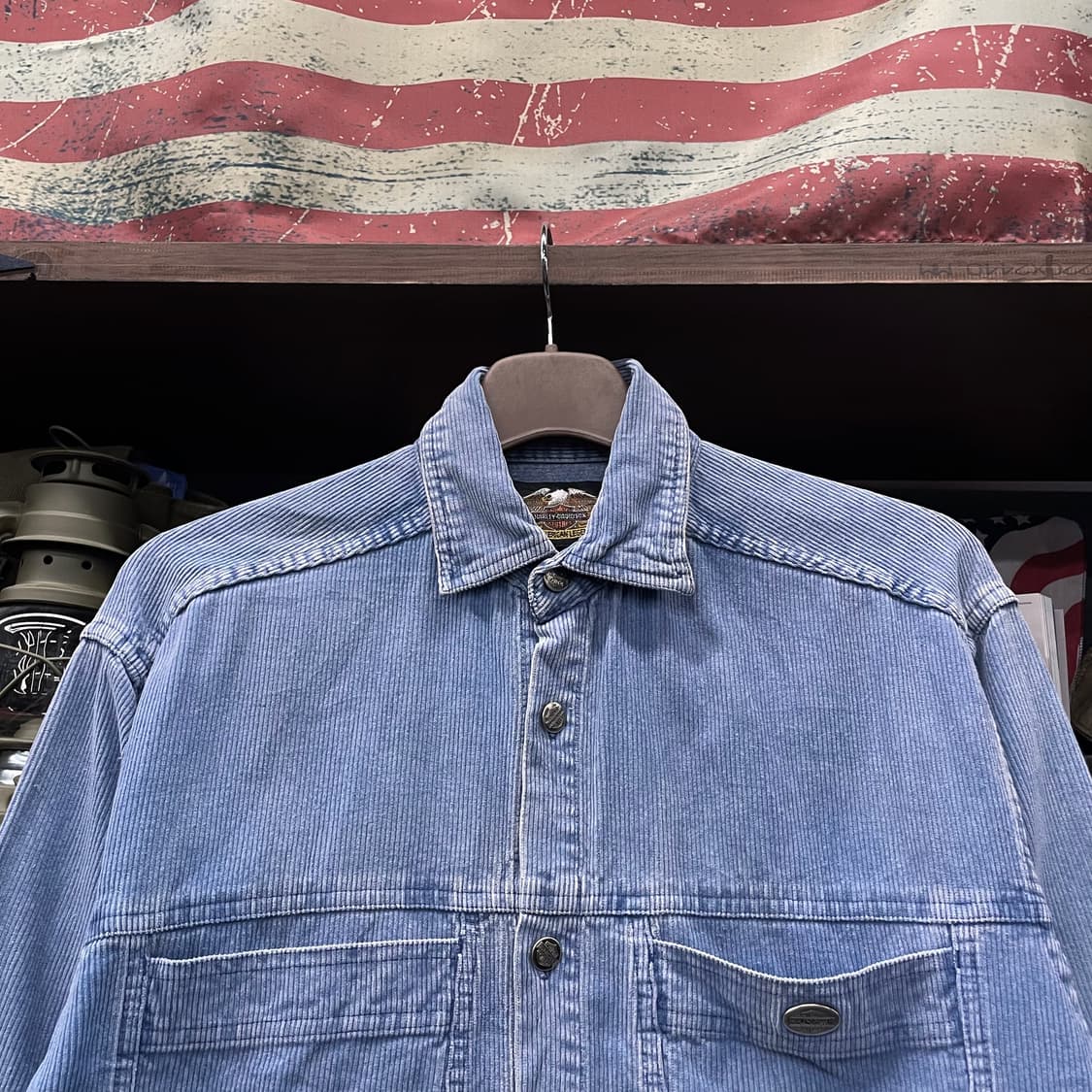 할리데이비슨 코듀로이 포켓 리벳 패치 로고 셔츠 상품이미지3