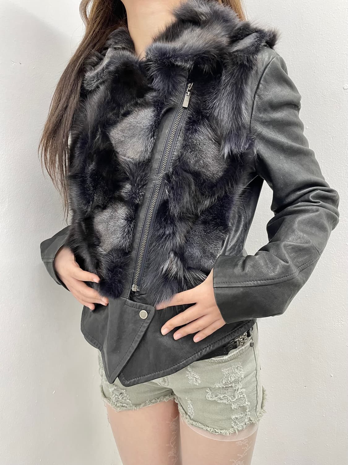 딥블루 폭스 퍼자켓 상품이미지5