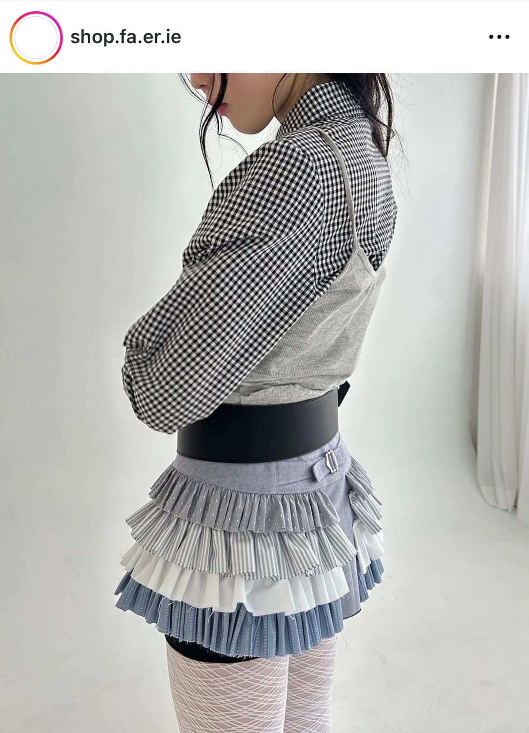 체크 코튼 블라우스 상품이미지1