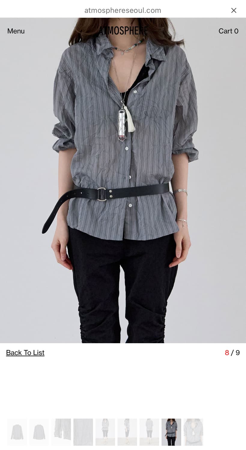 atmosphere WRINKLE STRIPE SHIRTS (GREY) 상품이미지4