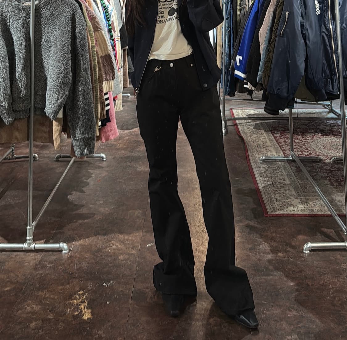 OOT 빈티지 Y2k 블랙 부츠컷 데님 팬츠 M 상품이미지7