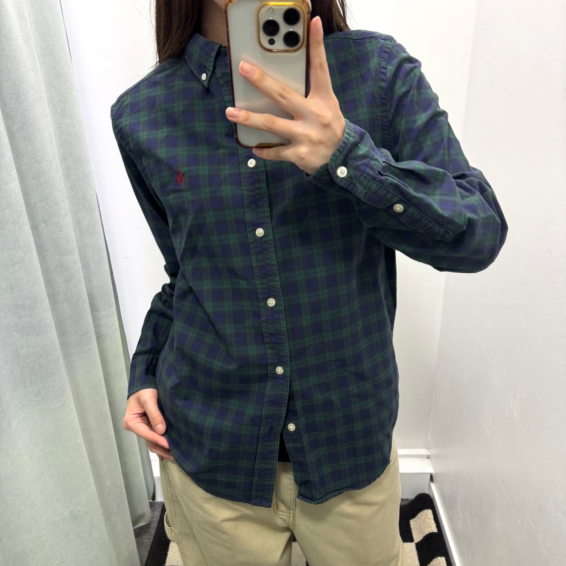 랄프로렌 블루그린 체크 셔츠 상품이미지1