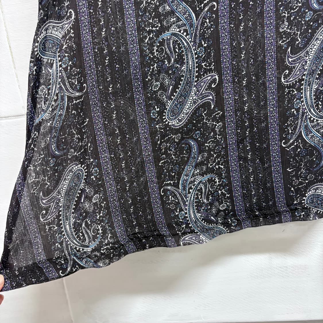 KLEIN PLUS 페어리 페이즐리 리본 시스루 블라우스 38 상품이미지3