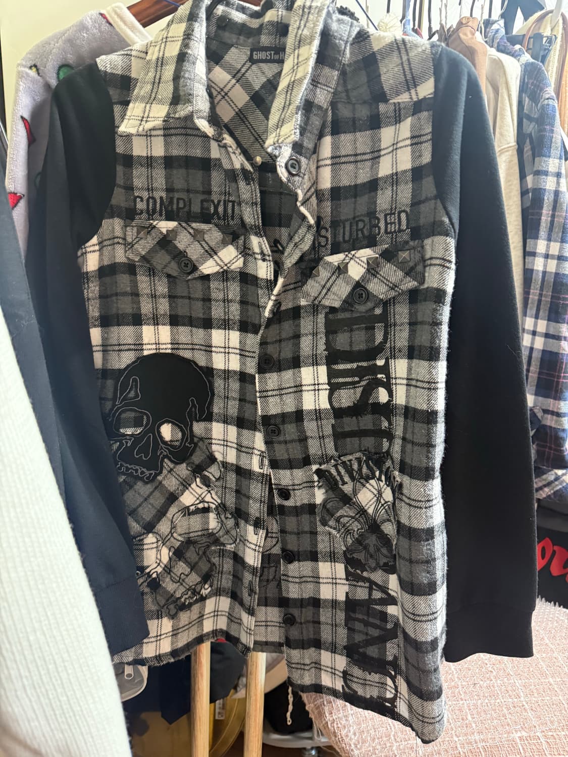 빈티지 펑크 해골 셔츠 상품이미지1