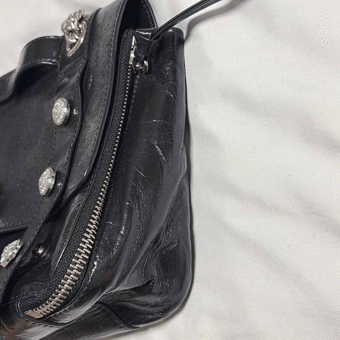 발망 블랙 레더 체인 숄더백 상품이미지6