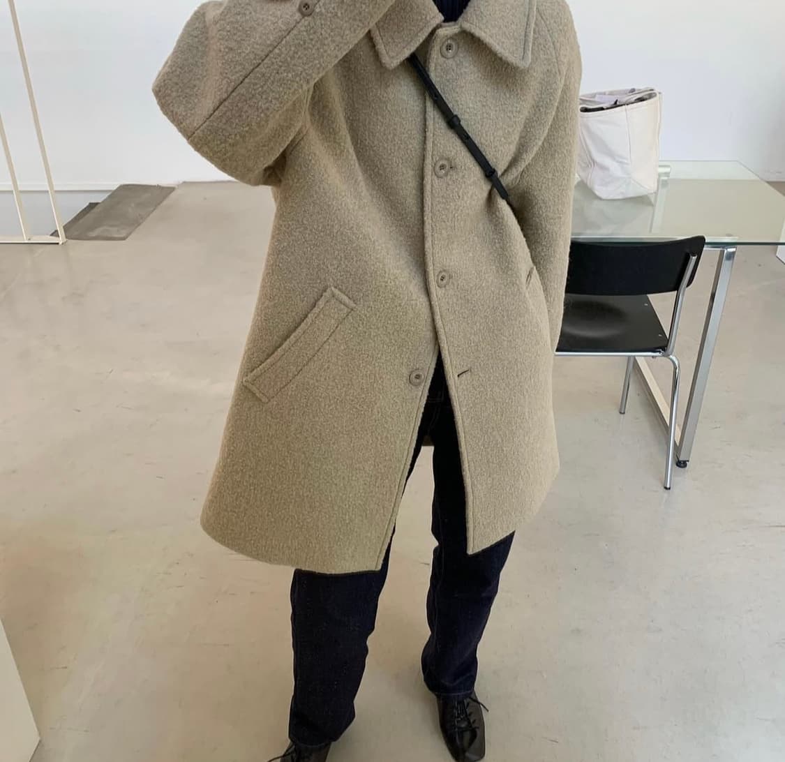 nod 나이트오프데이 엔오디 알파카부클코트 하프기장 베이지 상품이미지1