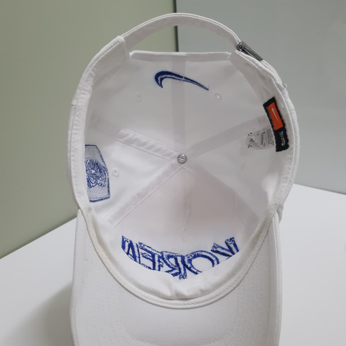 OS) 나이키 코리아 축구협회 국대 빅로고 자수 볼캡 화이트 블루 상품이미지6