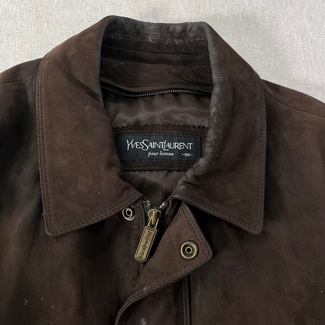 100 입생로랑 90s 스웨이드 블루종 자켓 상품이미지2