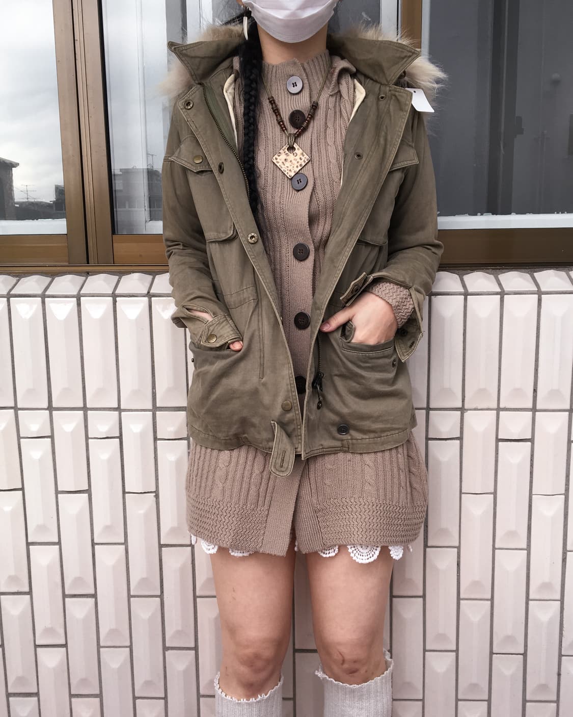 Fur hood filed jacket 상품이미지1