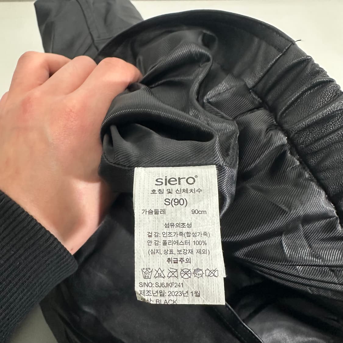 우먼S 시에로 블랙 페이크레더 U넥 가죽자켓 상품이미지6