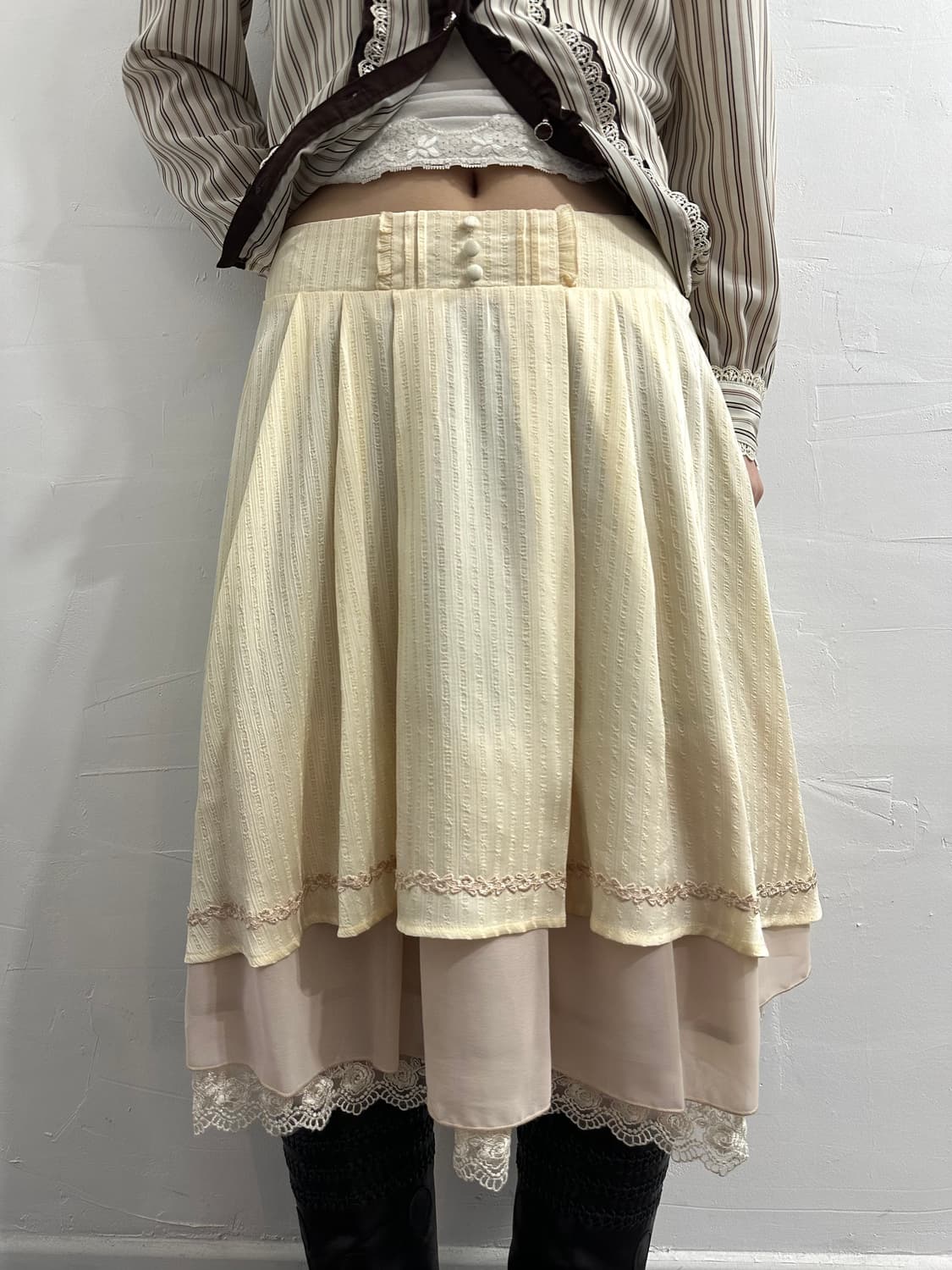 axes femme lace detail skirt 상품이미지2