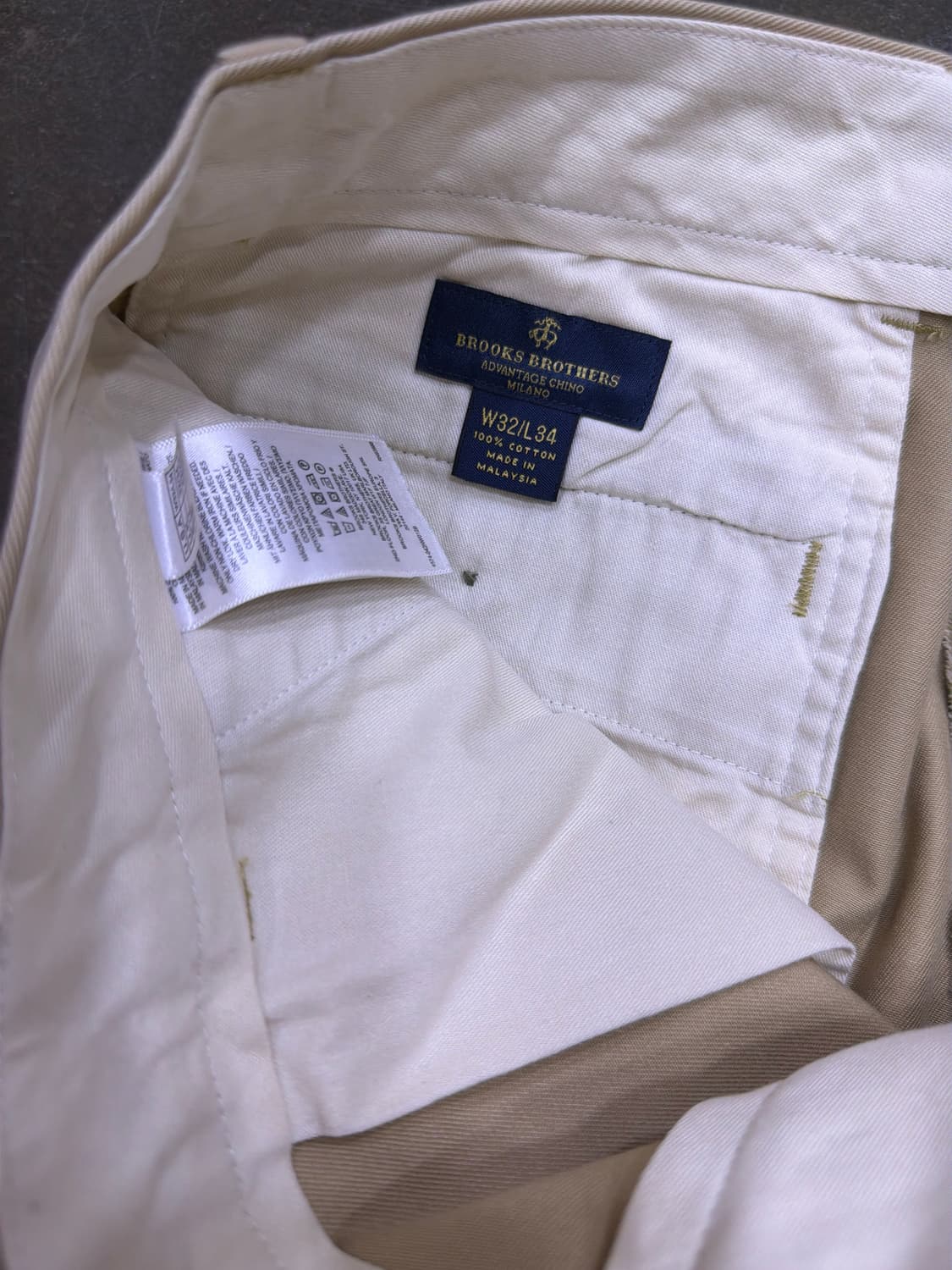 브룩스브라더스 어드밴티지 치노 밀라노핏 코튼팬츠 베이지 32 상품이미지8