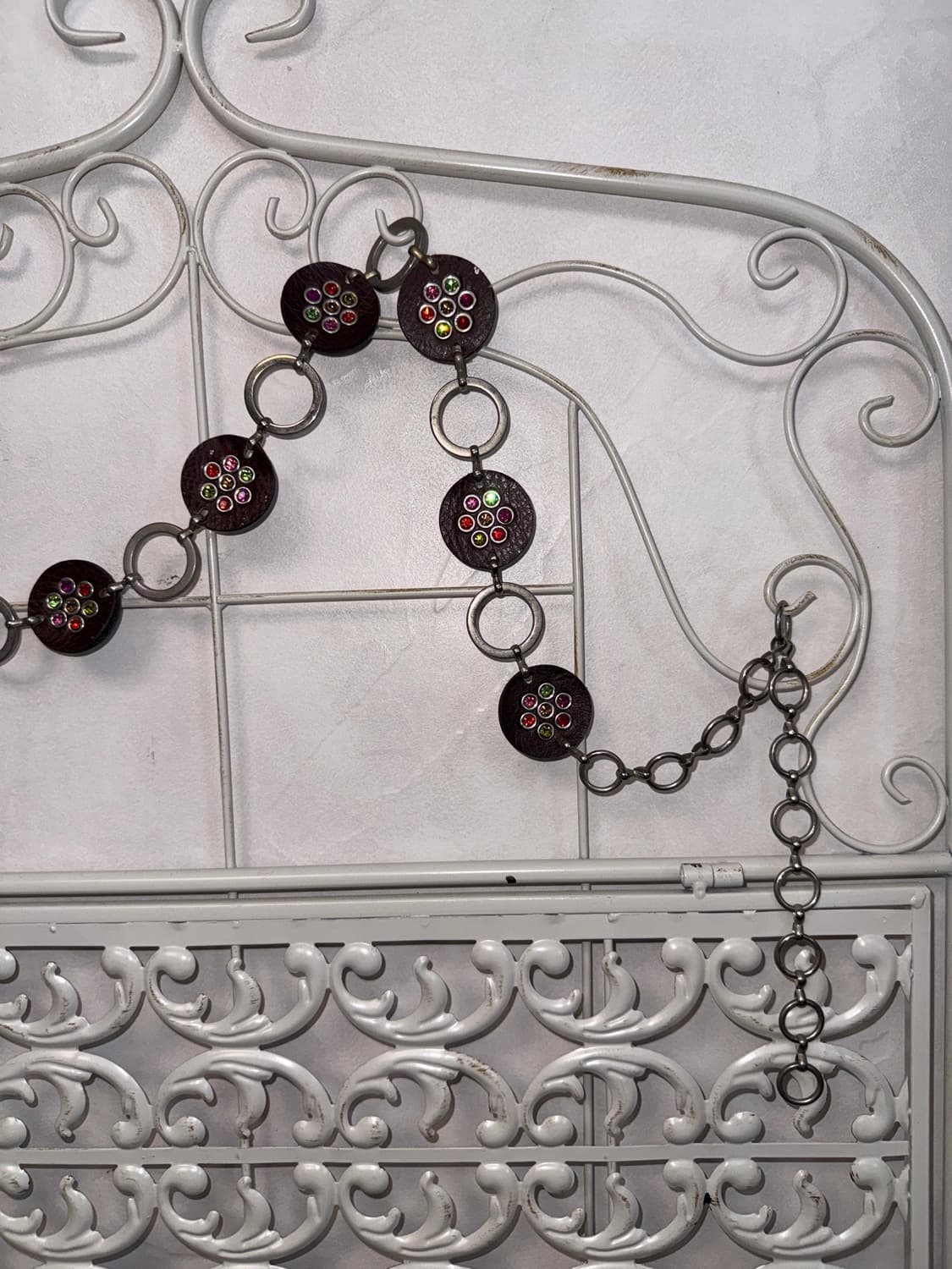 Color cubic flower ring chain belt 상품이미지3