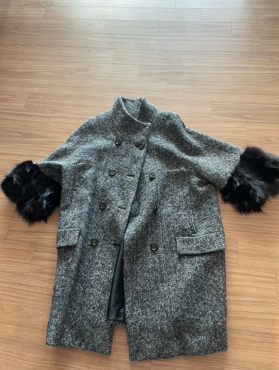 마쥬 헤링본 퍼 코트 36사이즈 상품이미지1