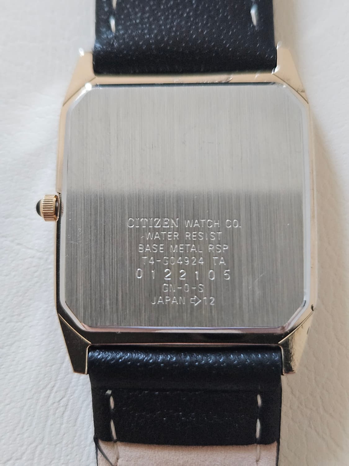 빈티지 시티즌 쿼츠 사각 드레스 금장 가죽 시계 상품이미지7