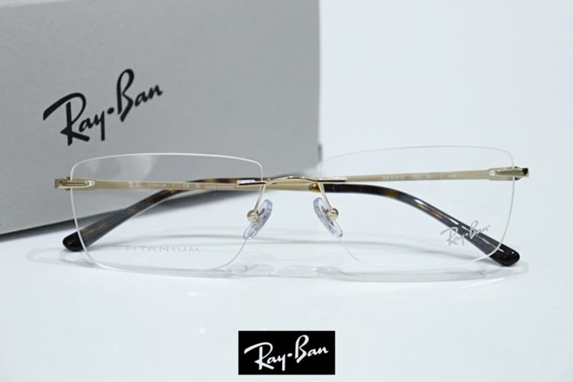 레이밴 티타늄 골드 무테 안경 상품이미지1