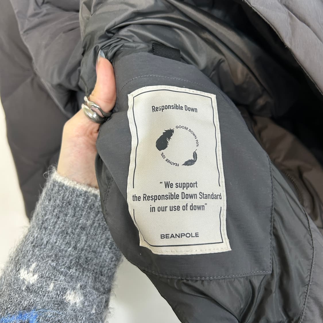 빈폴 골프 2022 남성 프리미엄 구스다운 패딩 110 상태최상 상품이미지5