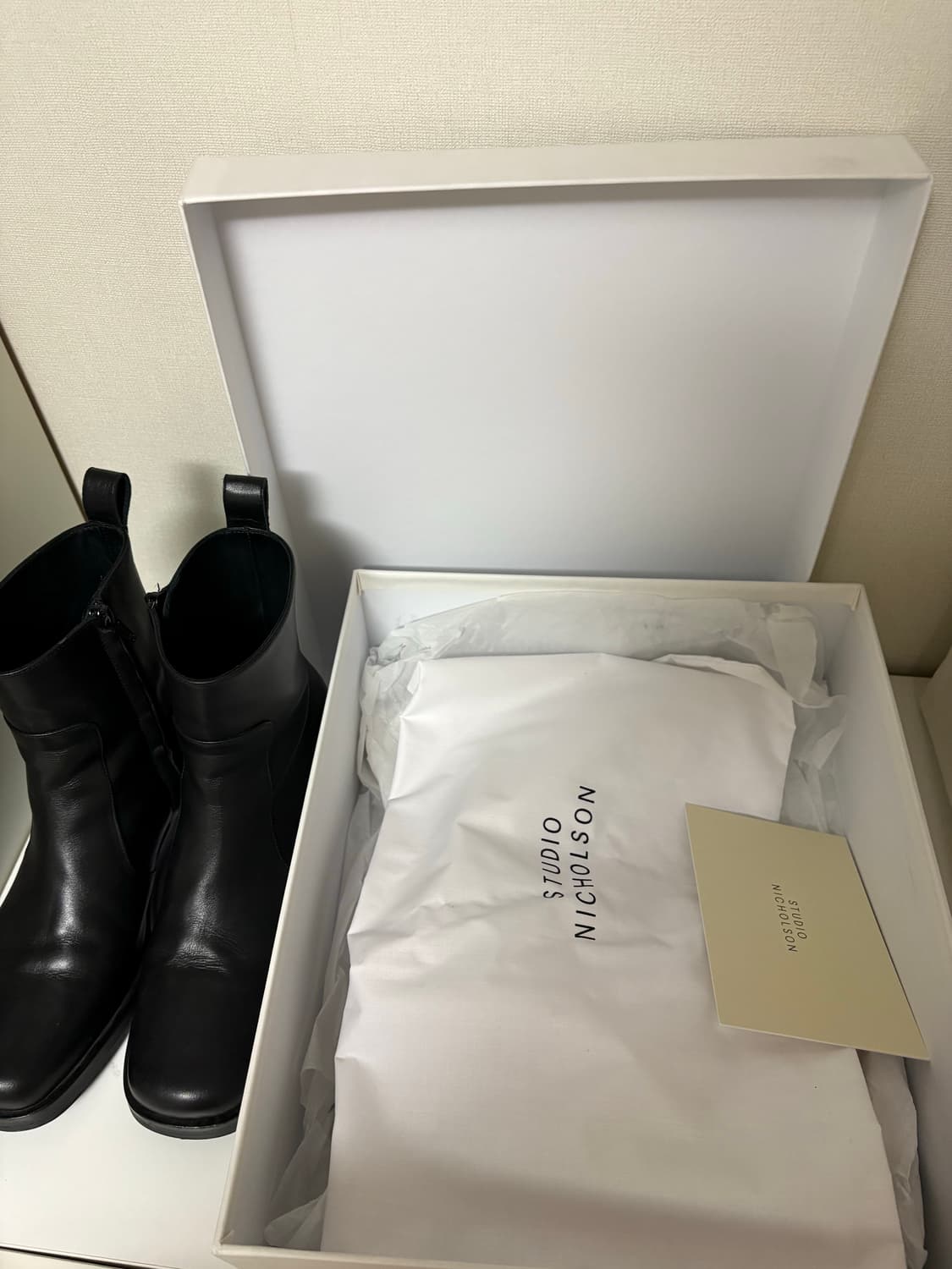 스튜디오 니콜슨 스퀘어 첼시 부츠 38 블랙 상품이미지7