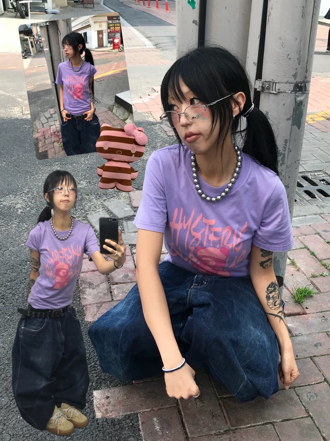 Hysteric Glamour Lavender/Pink Logo Tee 상품이미지1