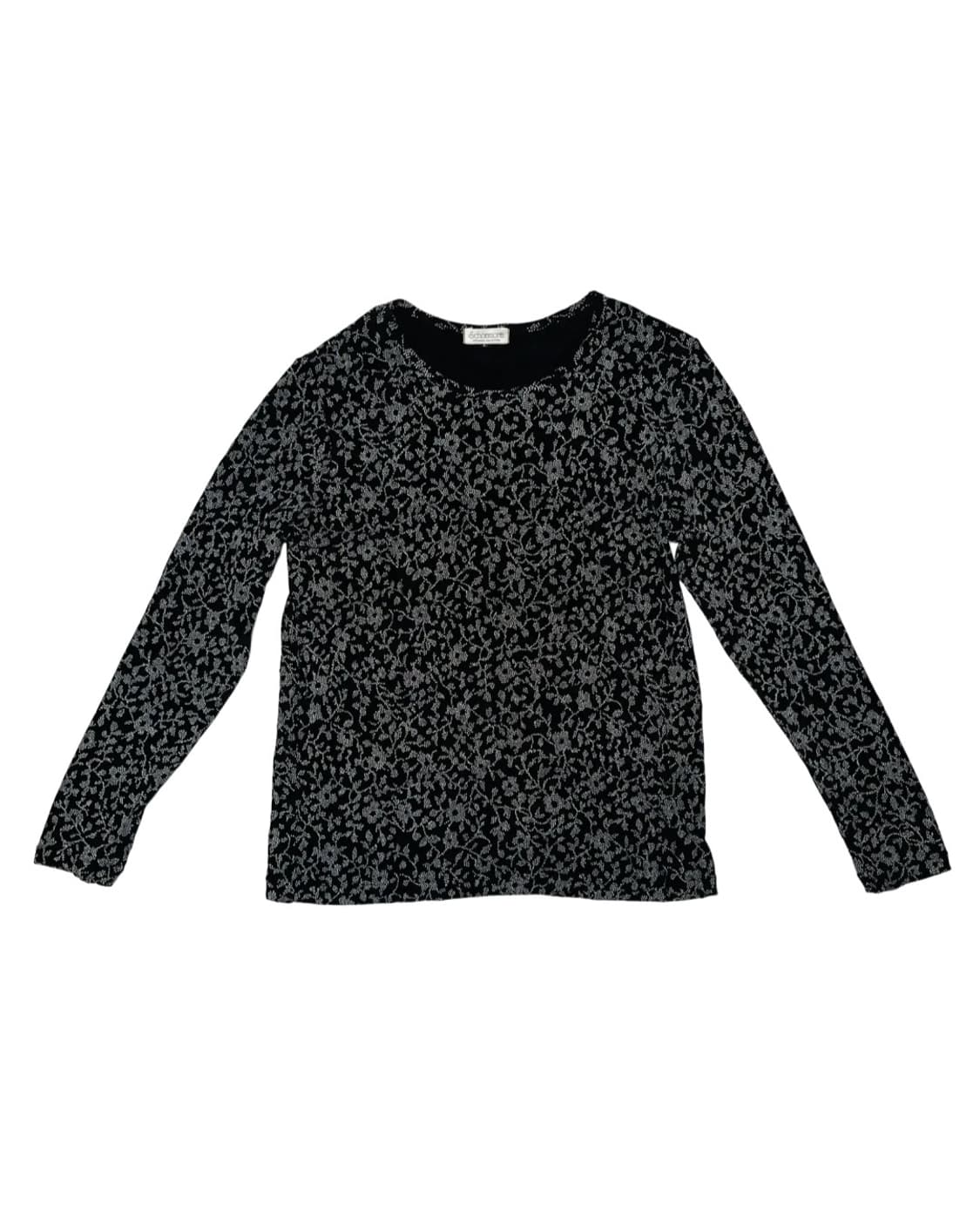 Black printing long sleeve top 상품이미지1