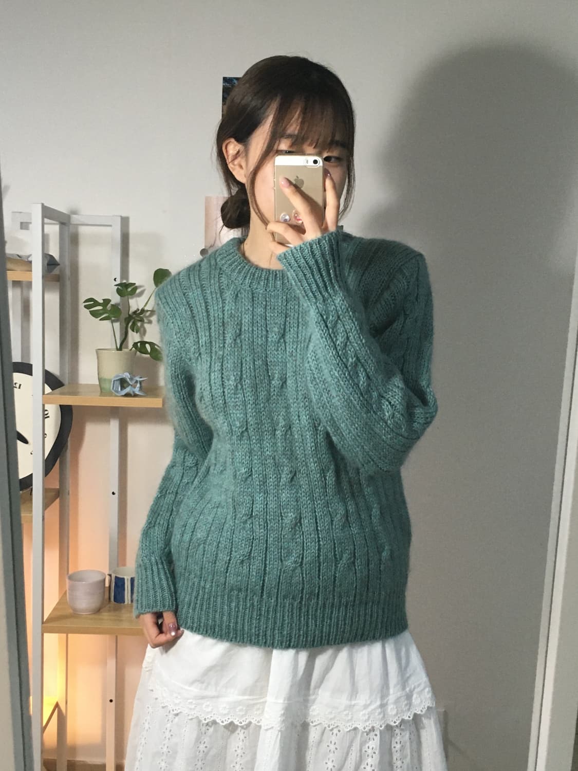 청록 꽈배기 니트 상품이미지2