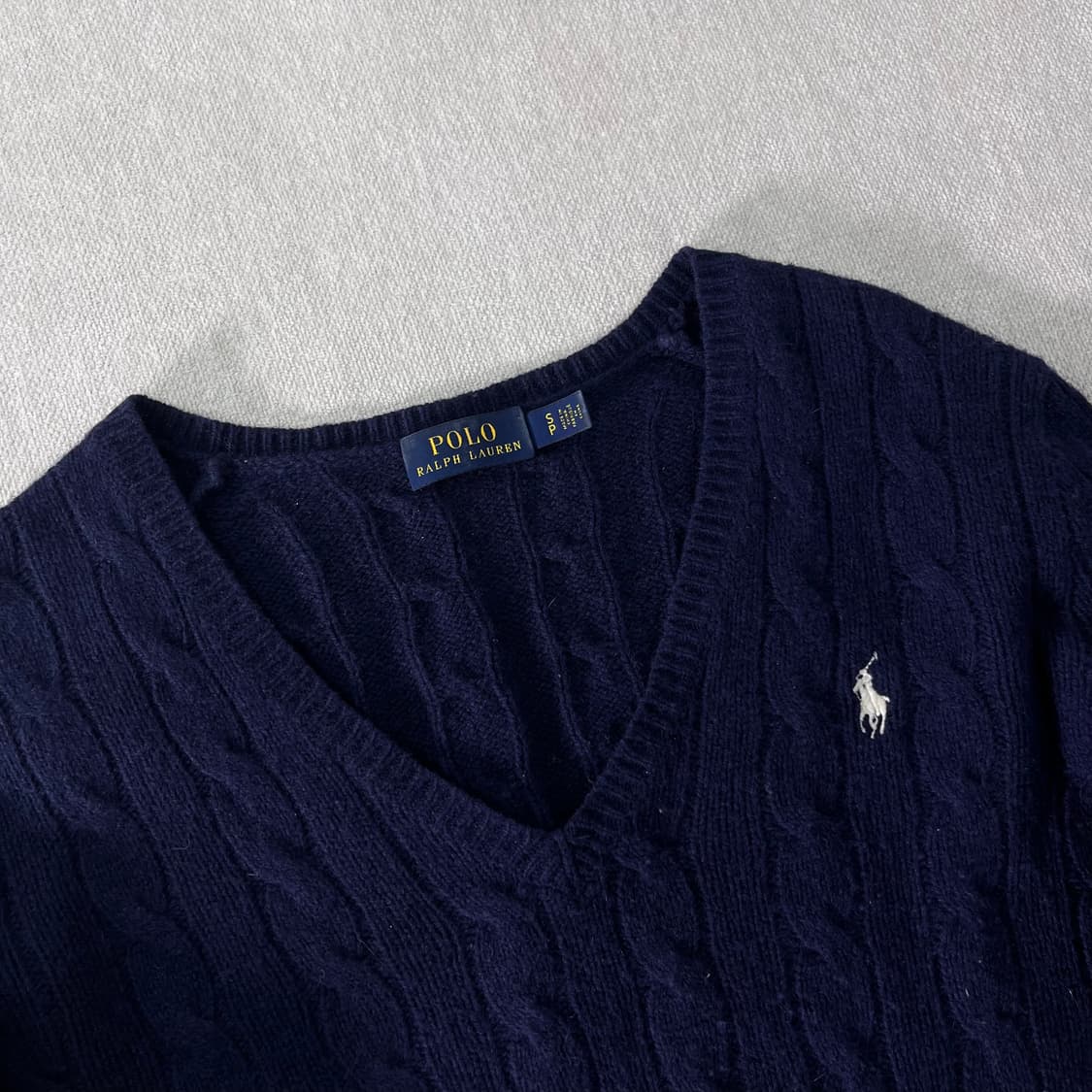 W 95 폴로랄프로렌 캐시미어 울 꽈배기 브이넥 니트 상품이미지2