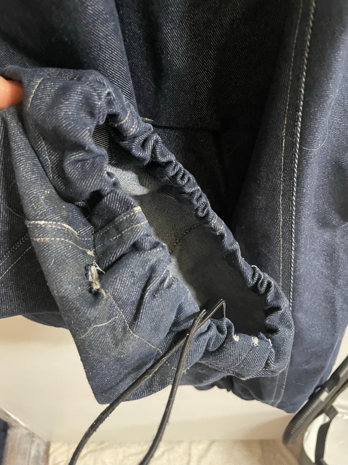 아캄 98 프린트 니 핀턱 데님 팬츠 상품이미지4