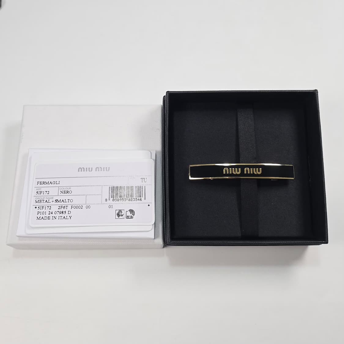 미우미우 에나멜 메탈 헤어핀 상품이미지1