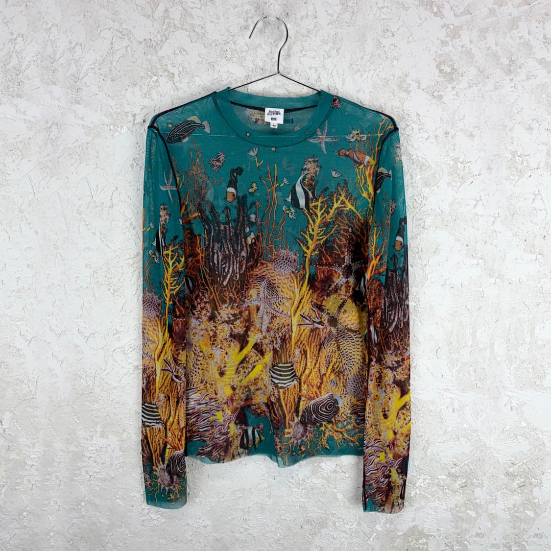 장 폴 고티에 (1990s) 언더워터 풀 프린팅 씨스루 메쉬 탑 상품이미지1