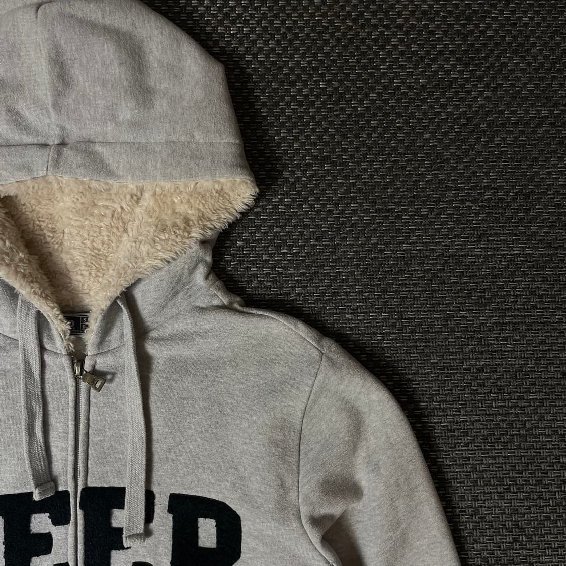 지프 그레이 기모 로고 후드집업 M 상품이미지3