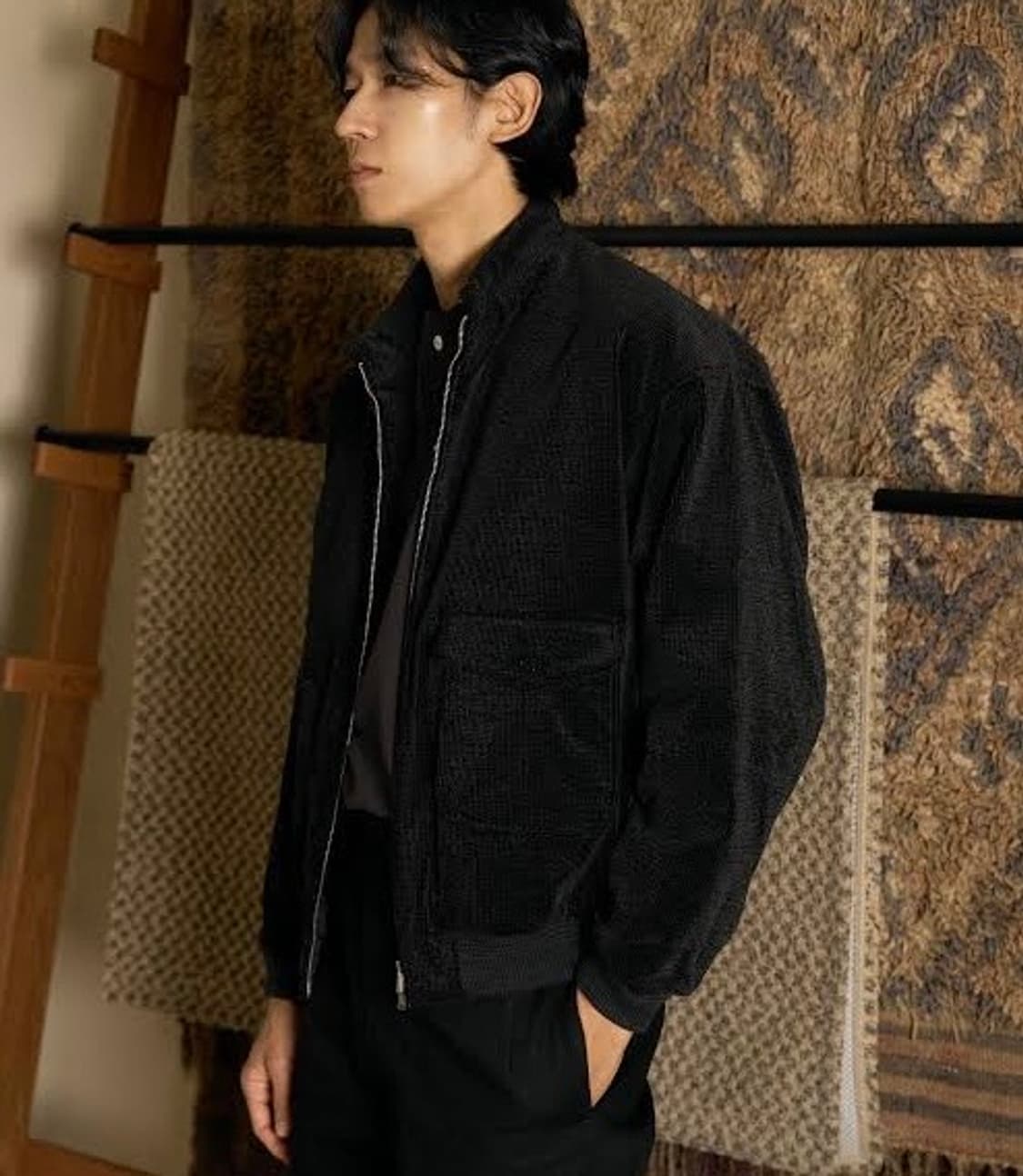 [38]올드조 24FW 프린티드 코듀로이 모터링 자켓 상품이미지2