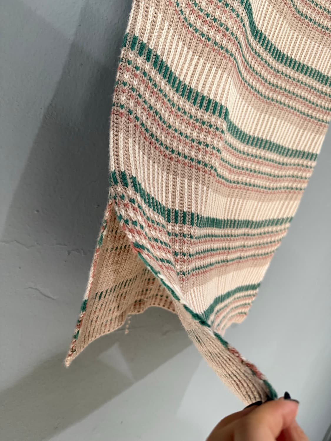 pink stripe pattern slit knit skirt 상품이미지6