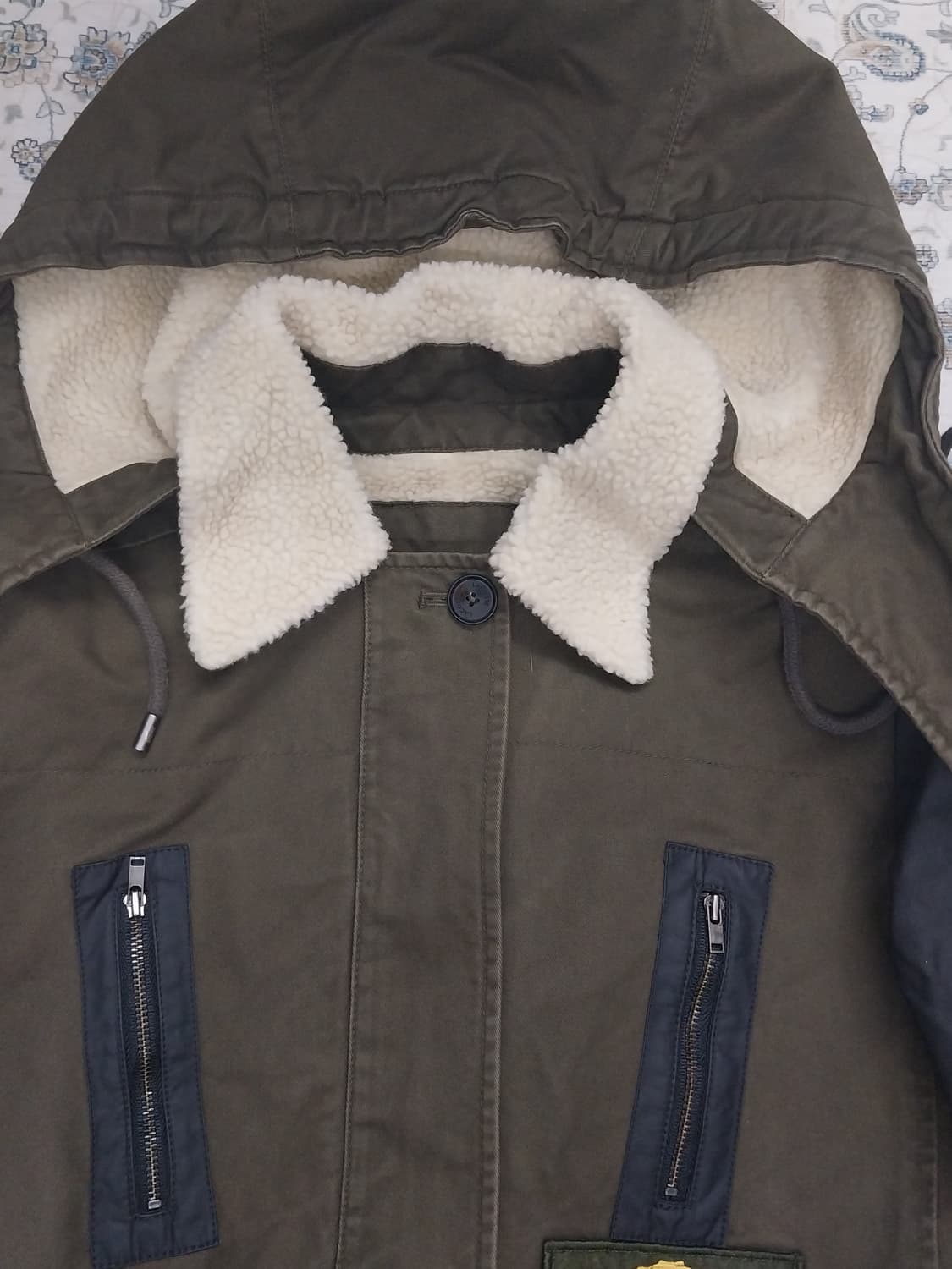 라코스테 패치 후드 부클 롱 야상 점퍼 34 (55반까지) 상품이미지2