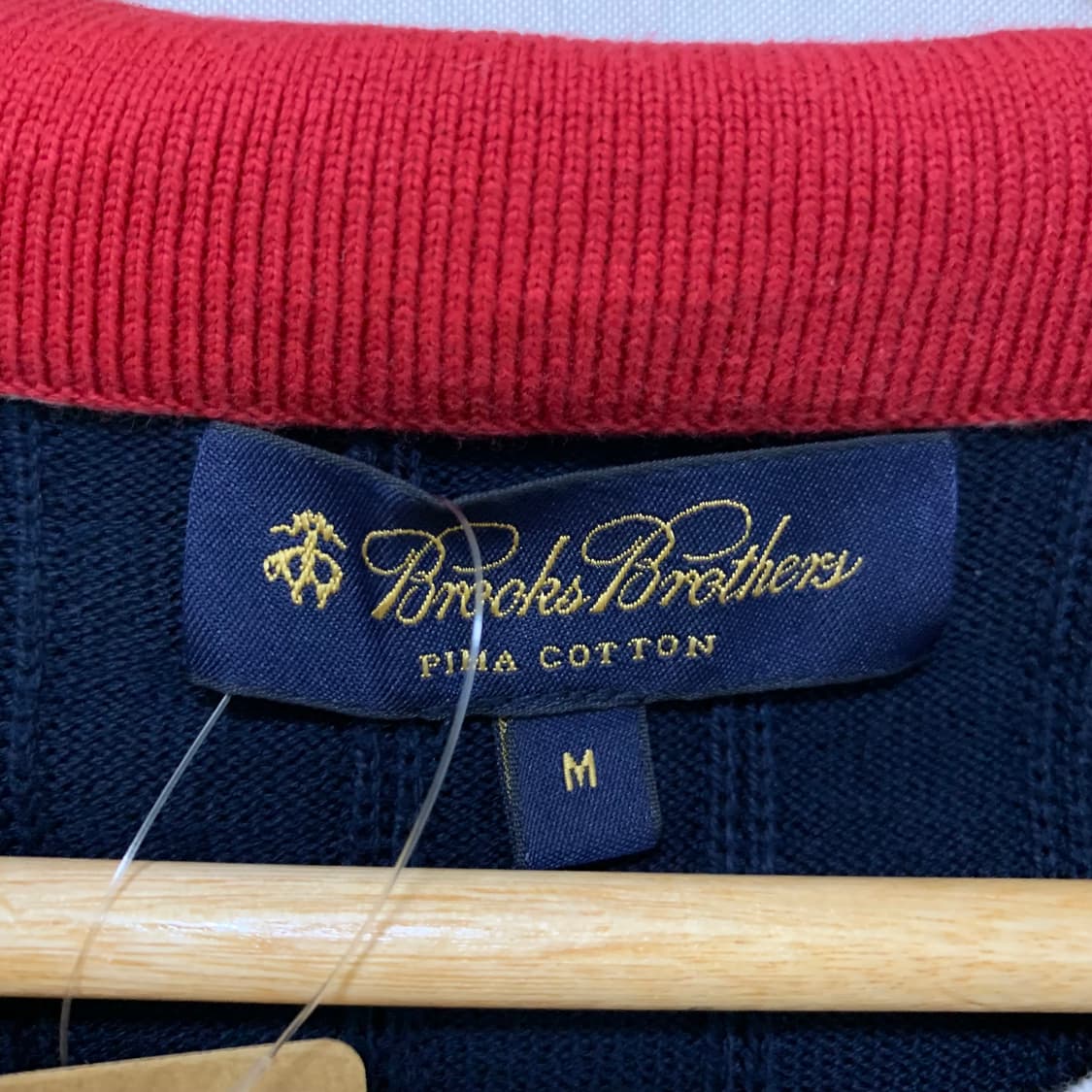브룩스 브라더스 빈티지 세미 크롭 배색 네이비 니트 M 프레피룩 상품이미지7
