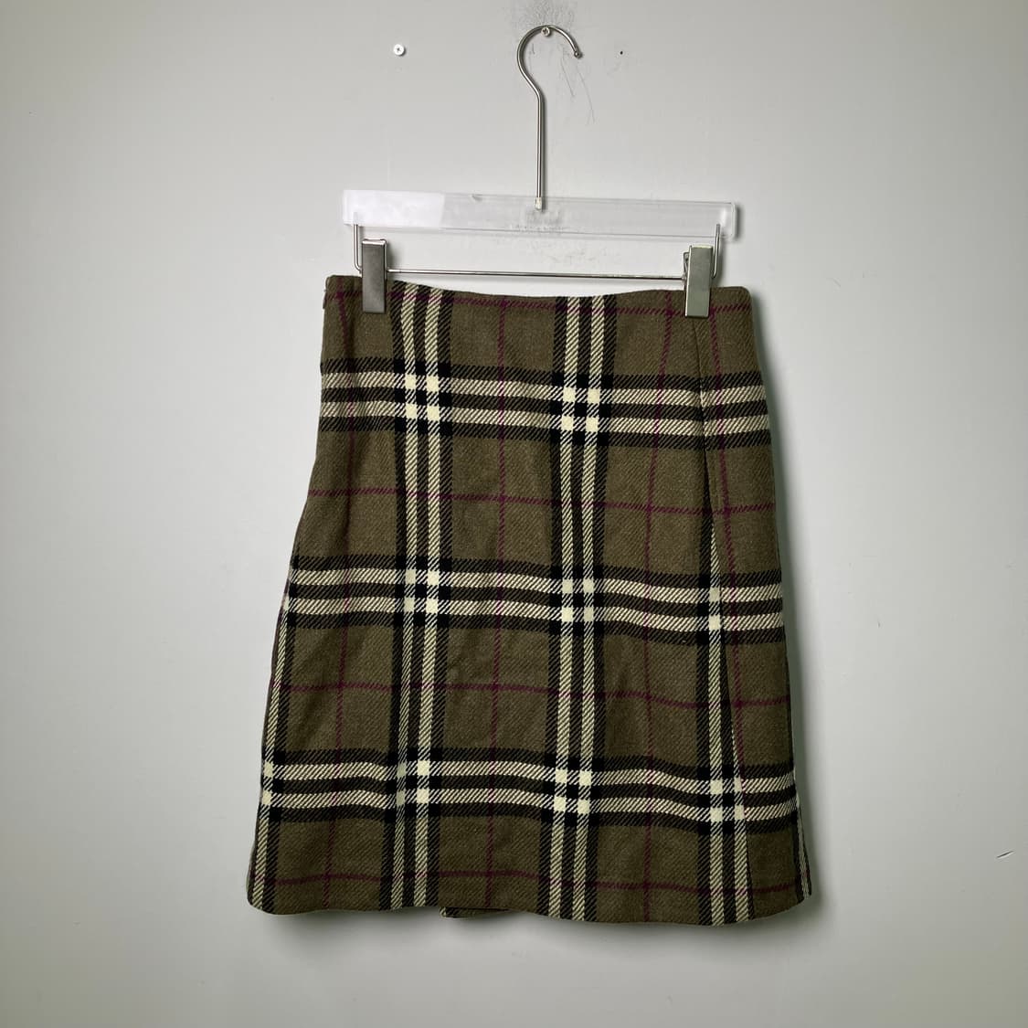 버버리 런던 울 블랜드 체크 미디 스커트 상품이미지2